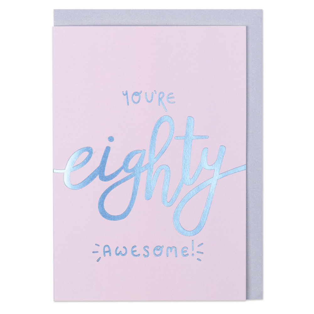 80 age card by raspberry blossom