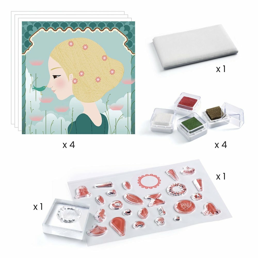 mix and match stamps flower girls by djeco