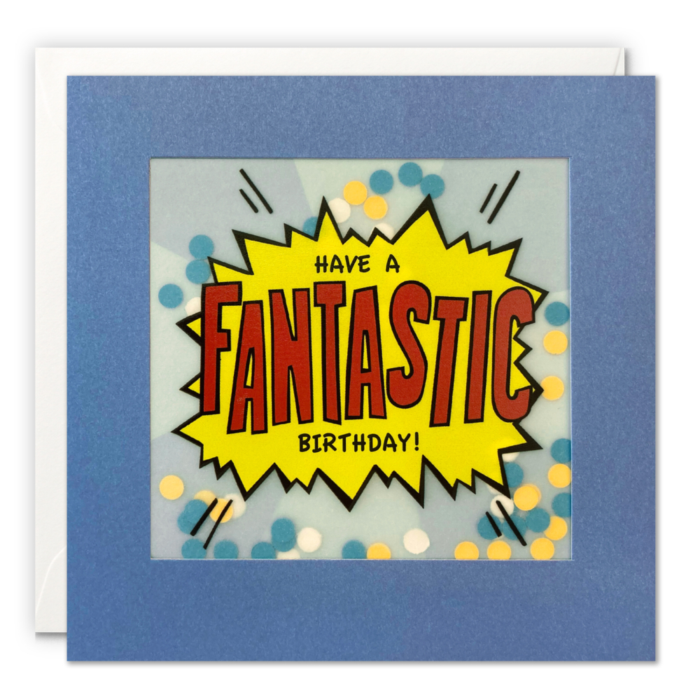 shakies pop art birthday card fantastic bd by James Ellis